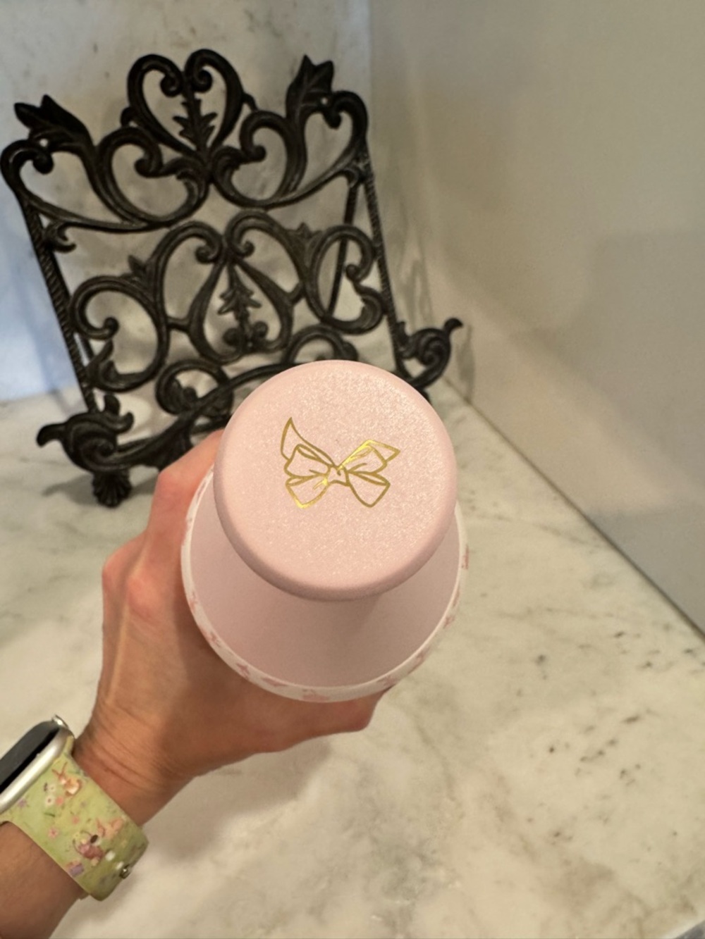 Stanley Pink and Gold Floral Insulated Bottle - Picture 3 of 4